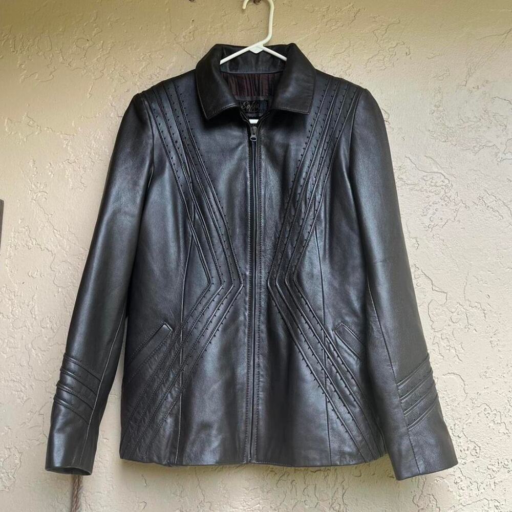 Genuine leather brown leather jacket